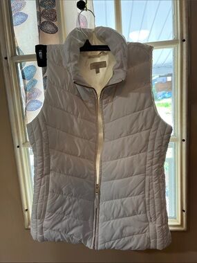 Talbots White Quilted Puffer Vest small